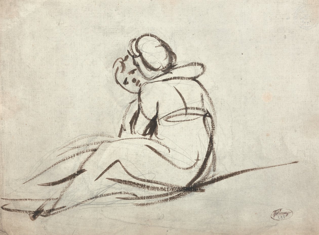 Dvě děti, které se objímají od George Romney