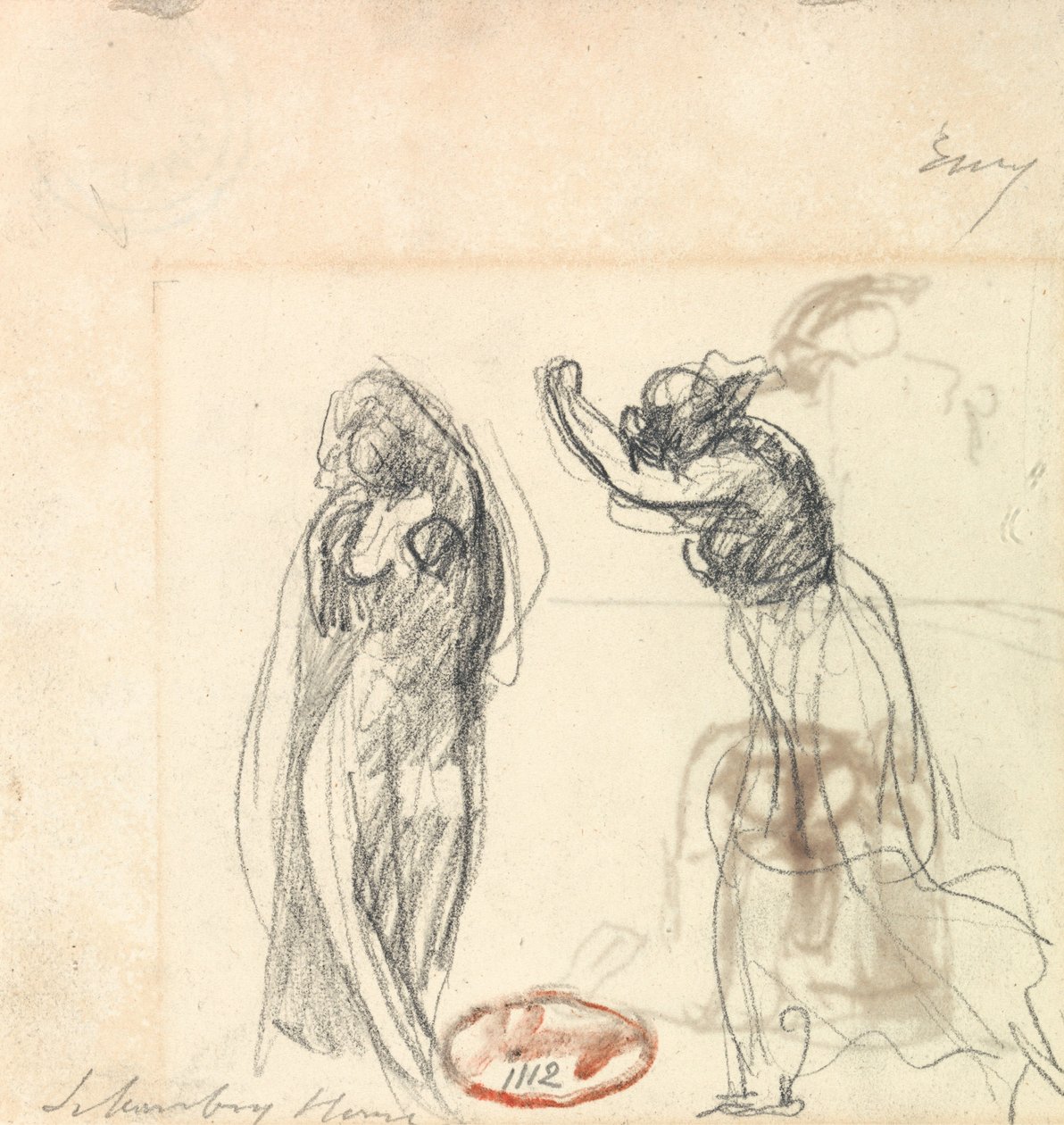 Dvě skici ženské postavy od George Romney