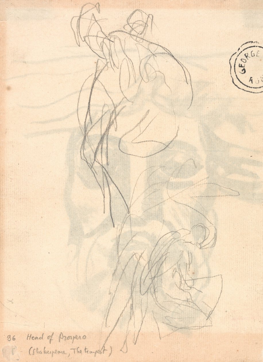 Dvě studie, muž nesoucí mrtvé tělo a klečící žena od George Romney