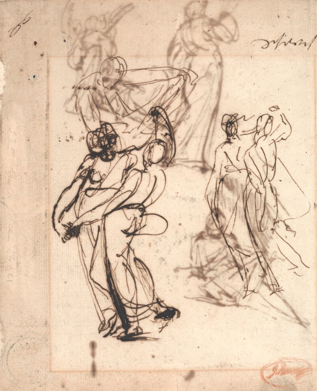 Dvě studie o tančících párech od George Romney
