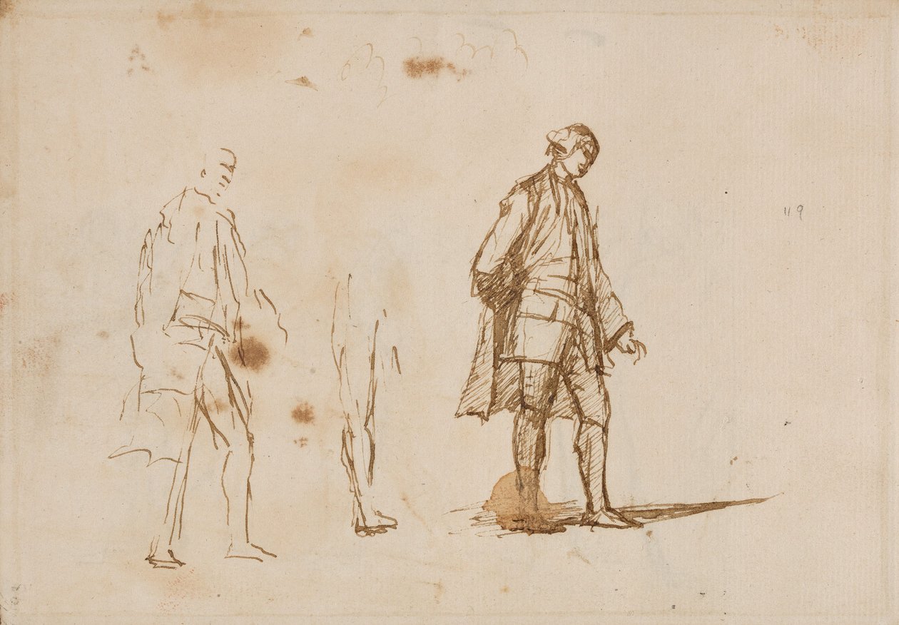 Dvě studie mužské postavy od George Romney