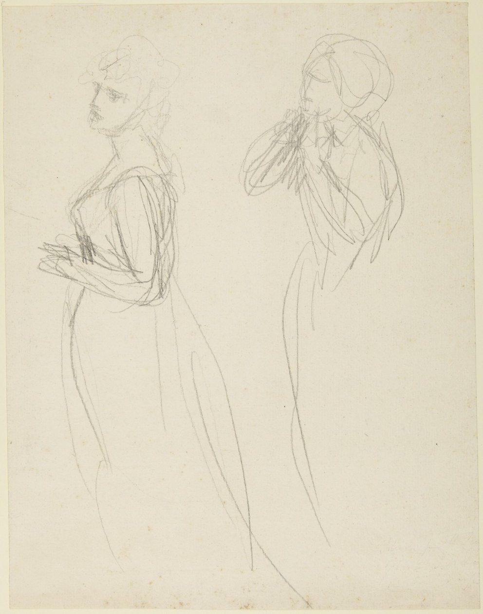 Dvě studie stojící ženy od George Romney