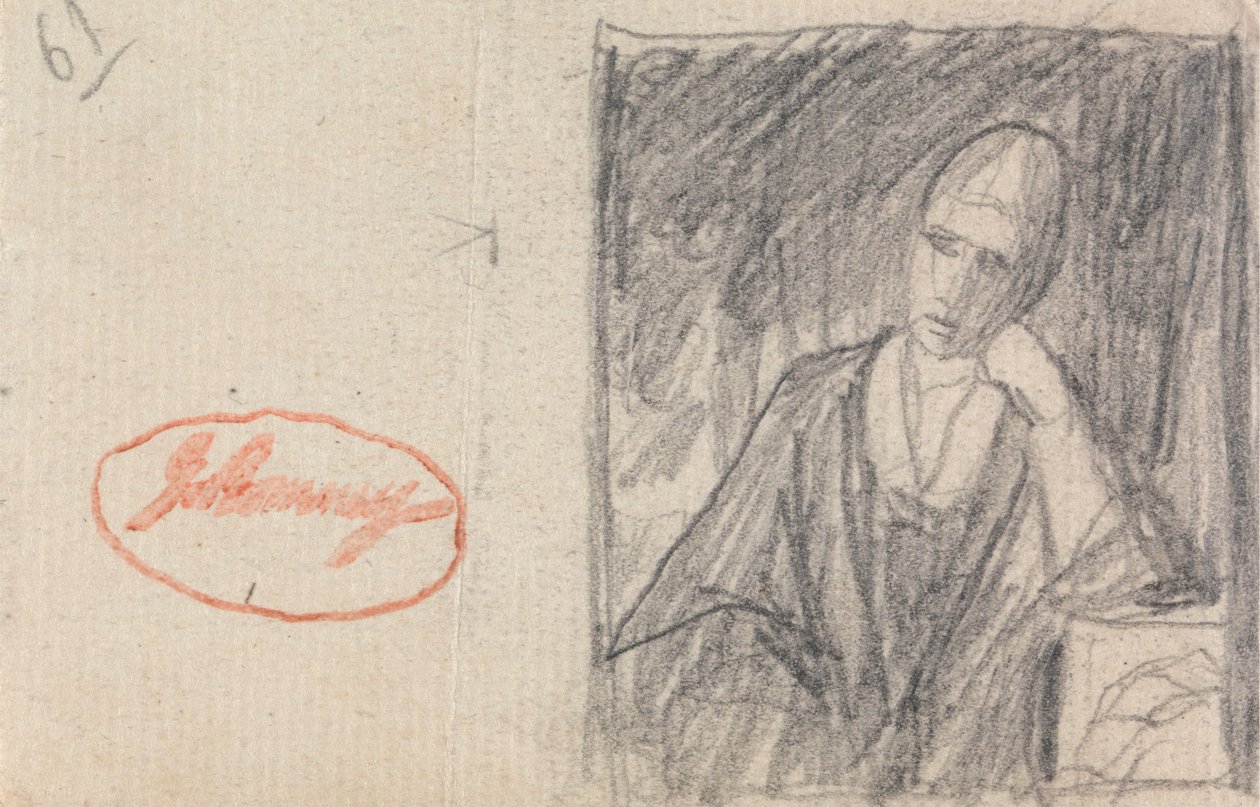 Žena s hlavou opřenou o ohnuté rameno od George Romney