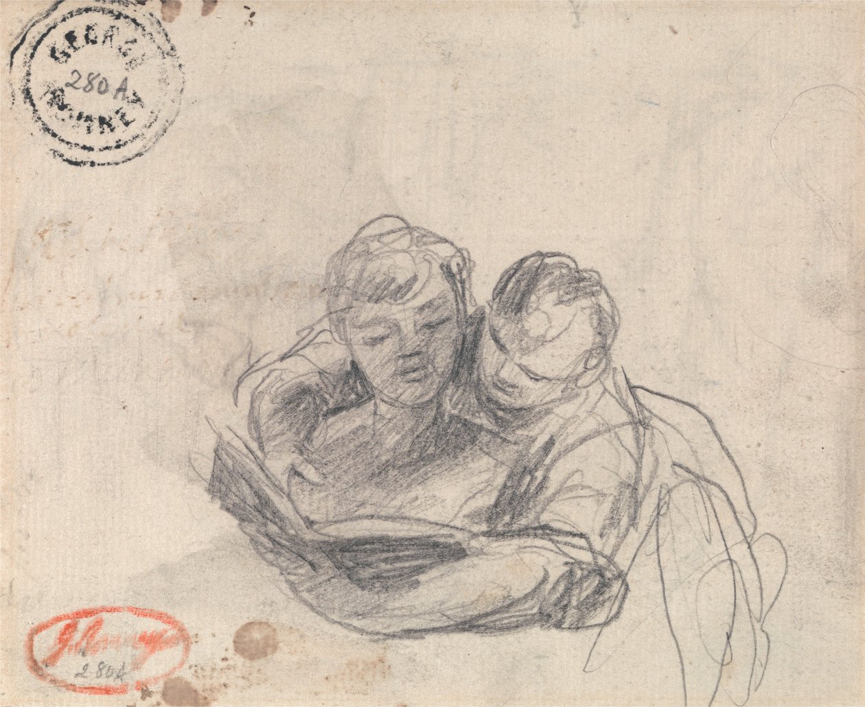 Žena, která učí dítě číst od George Romney