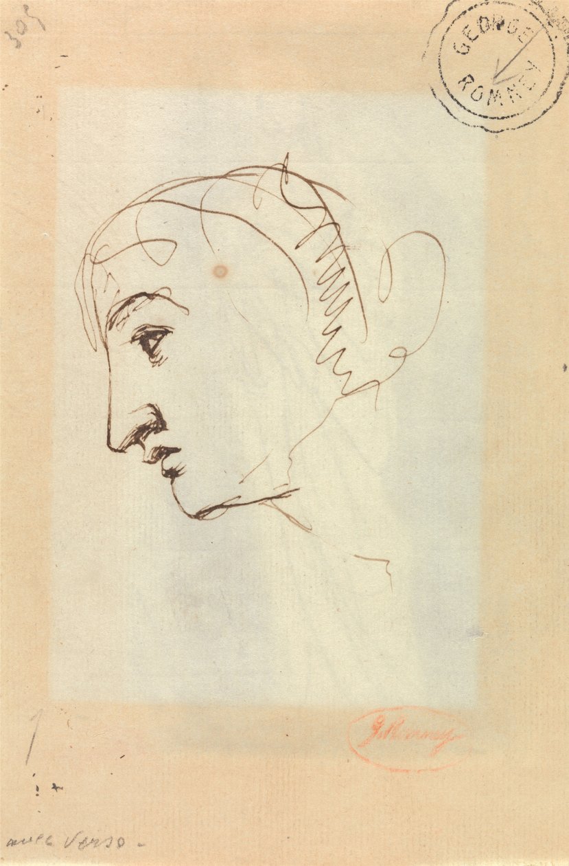 Ženská hlava z profilu od George Romney