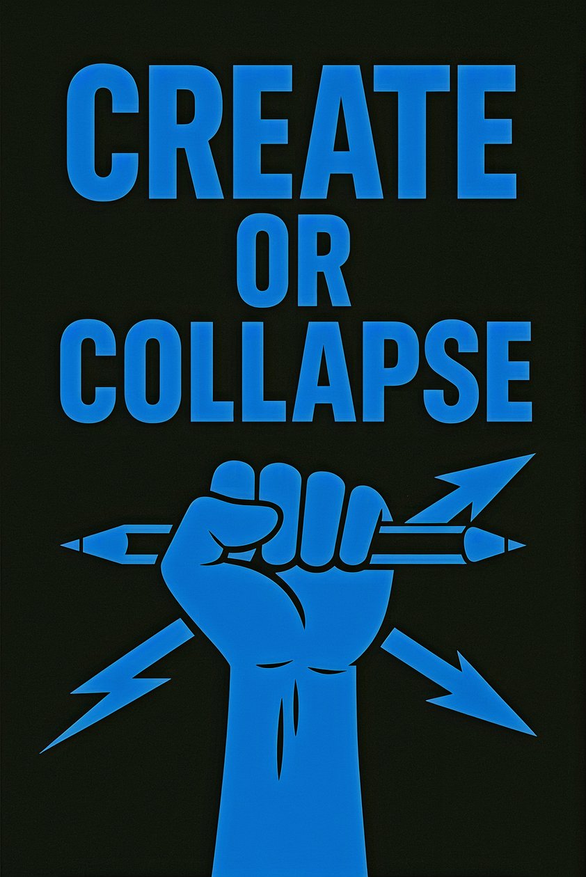 CREATE OR COLLAPSE, 2025 (akryl na plátně) od George Rosaly