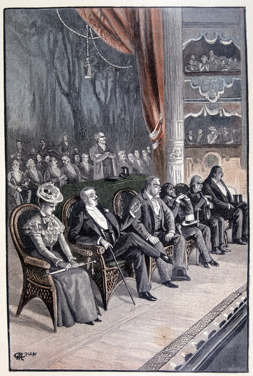 Šest na jedné lince, poblíž rampy (strana 61) v „“ Testament of an eccentric““ od Julese Verna od George Roux