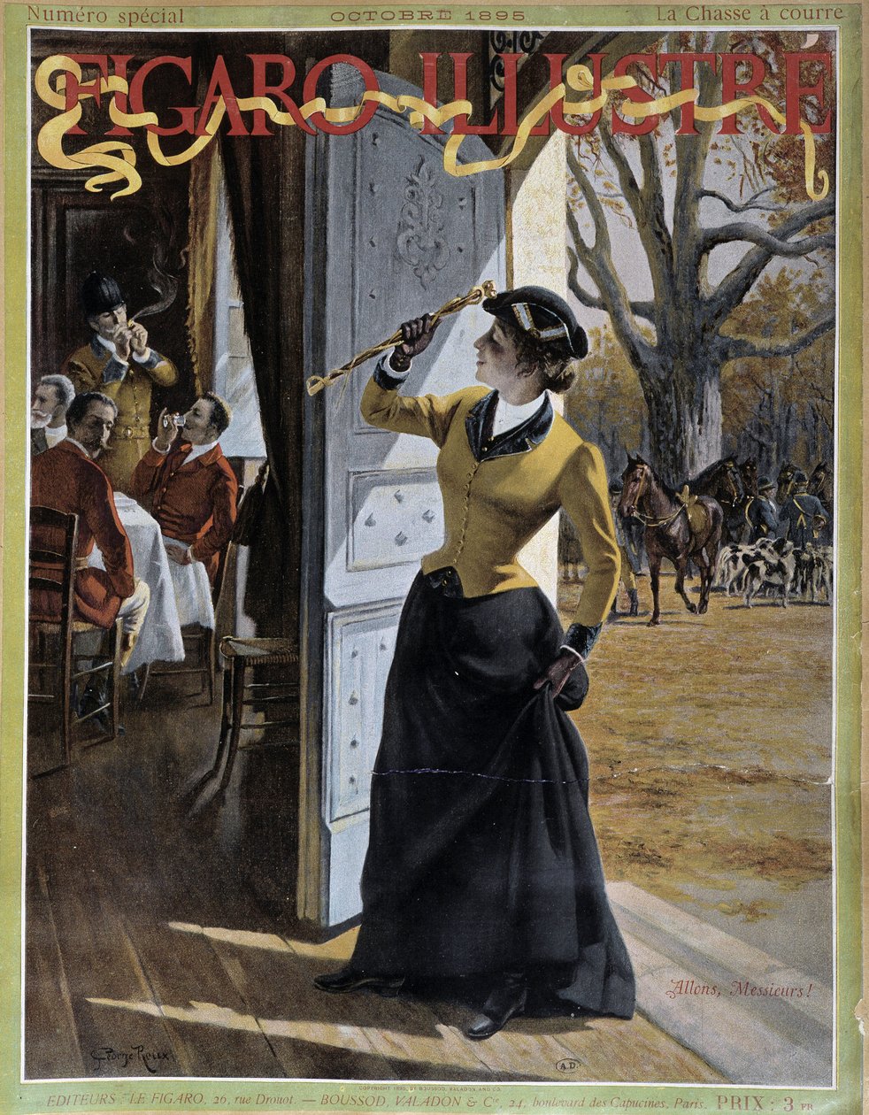 Žena v loveckém úboru - ve „“ Figaro Illustrated““ z října 1895 od George Roux