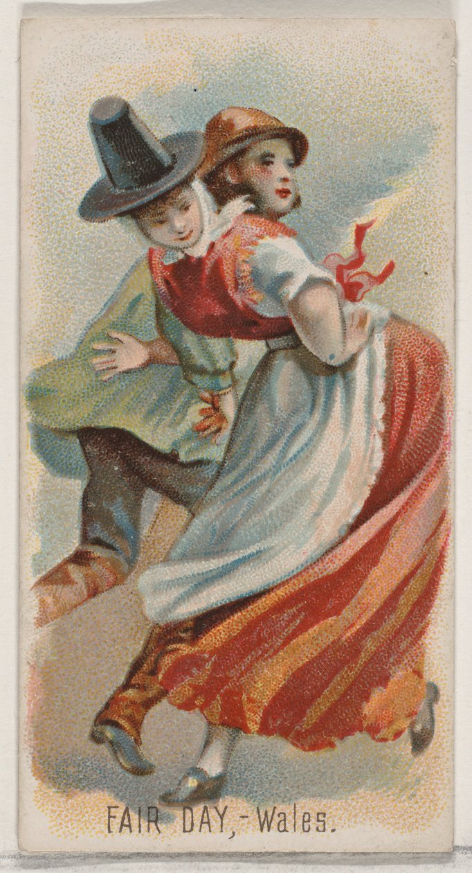Fair Day, Wales, ze série Holidays N80 pro cigarety značky Duke, 1890., 1890. od George S. Harris and Sons