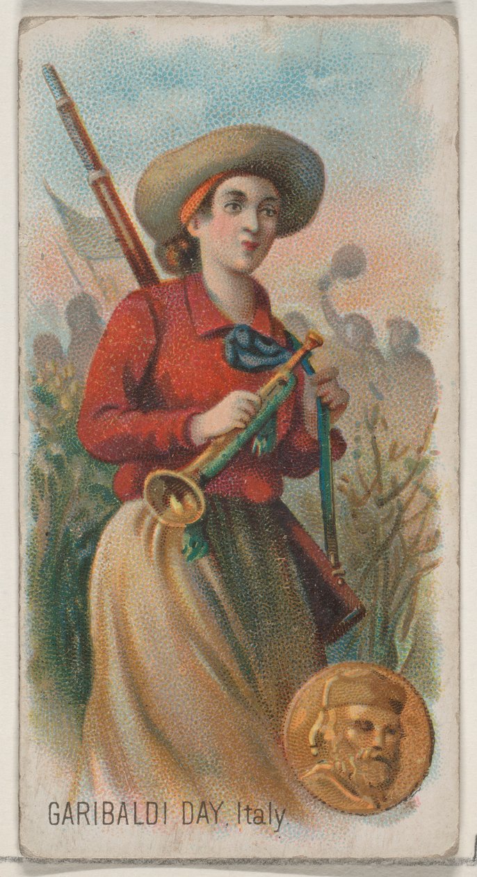 Garibaldi Day, Itálie, ze série Holidays N80 pro cigarety značky Duke, 1890., 1890. od George S. Harris and Sons