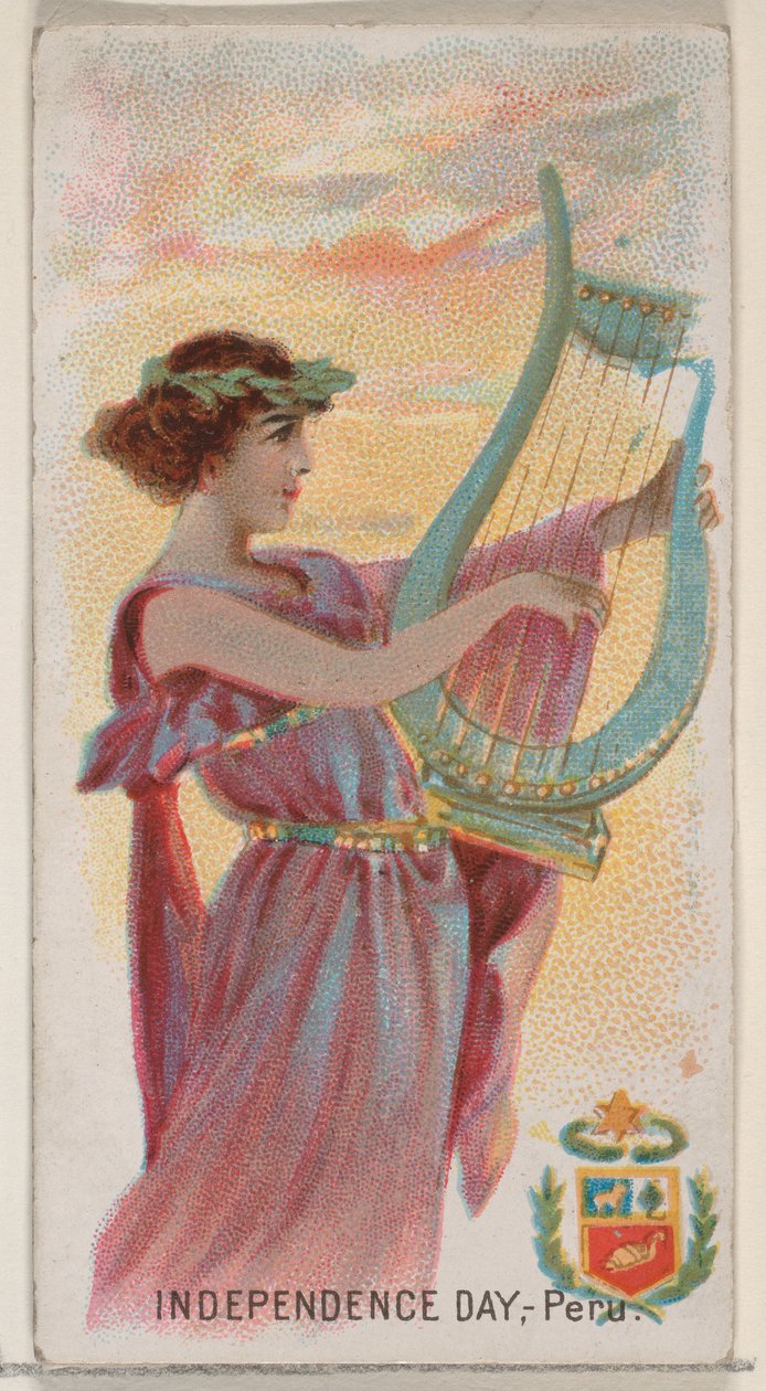Den nezávislosti, Peru, ze série Holidays N80 pro cigarety značky Duke, 1890., 1890. od George S. Harris and Sons