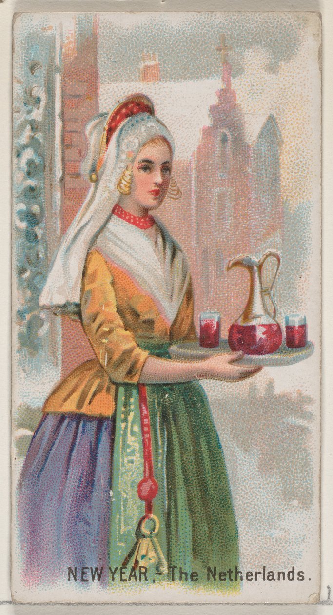 Nový rok, Nizozemsko, ze série Holidays N80 pro cigarety značky Duke, 1890., 1890. od George S. Harris and Sons