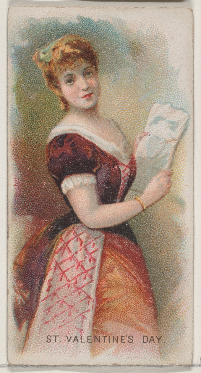 Den svatého Valentýna, Spojené státy americké, ze série Holidays N80 pro doutníky značky Duke..., 1890. od George S. Harris and Sons