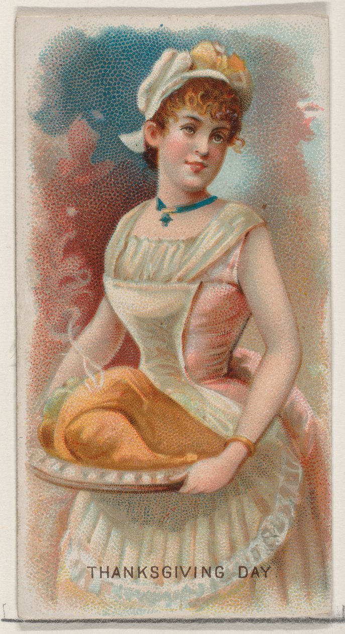 Den díkůvzdání, Spojené státy americké, ze série Holidays N80 pro cigarety značky Duke,..., 1890. od George S. Harris and Sons