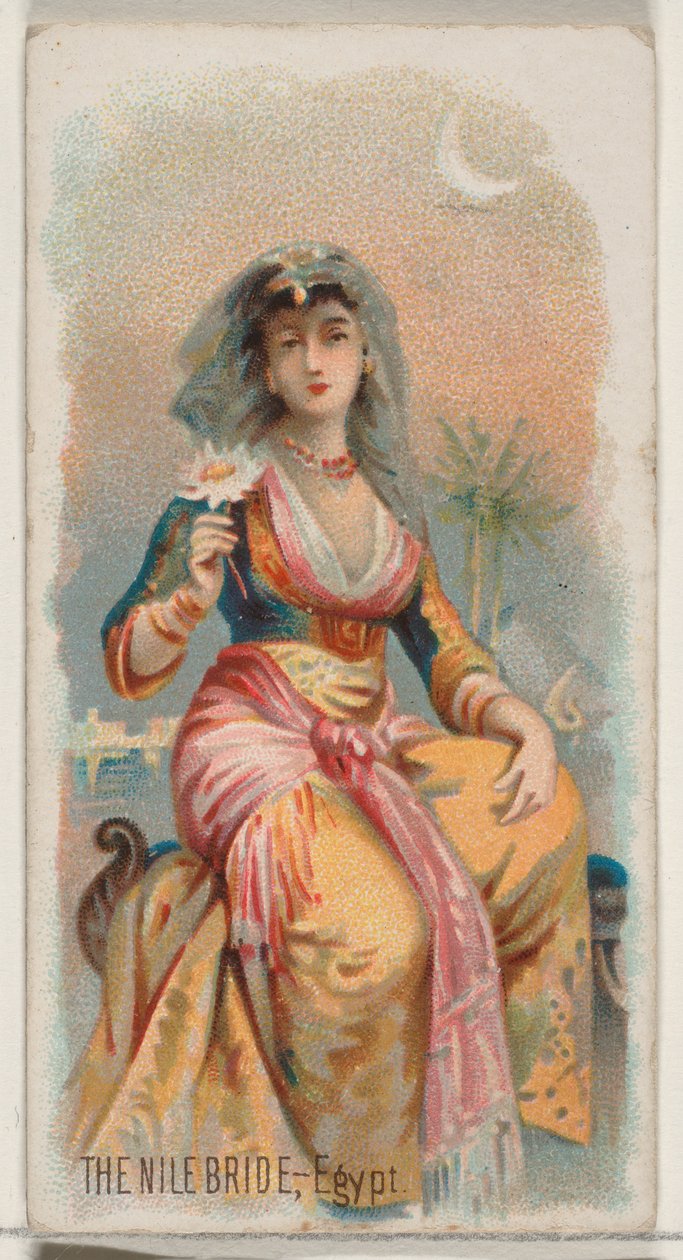 Nile Bride, Egypt, ze série Holidays N80 pro cigarety značky Duke, 1890., 1890. od George S. Harris and Sons