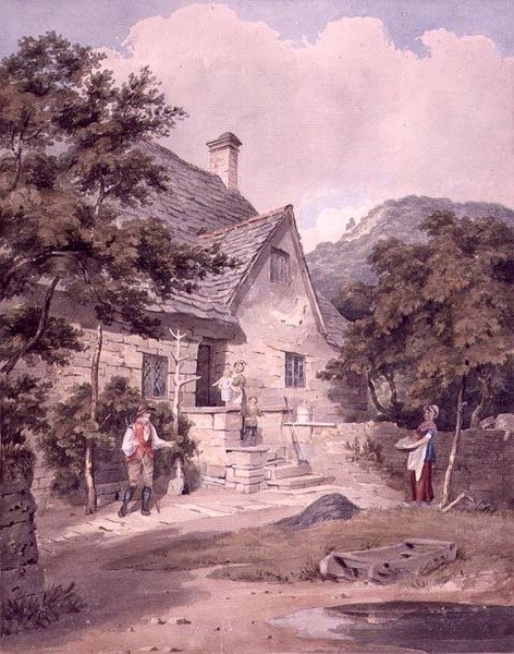 Tintern, Monmouthshire (akvarel na papíře) od George Samuel
