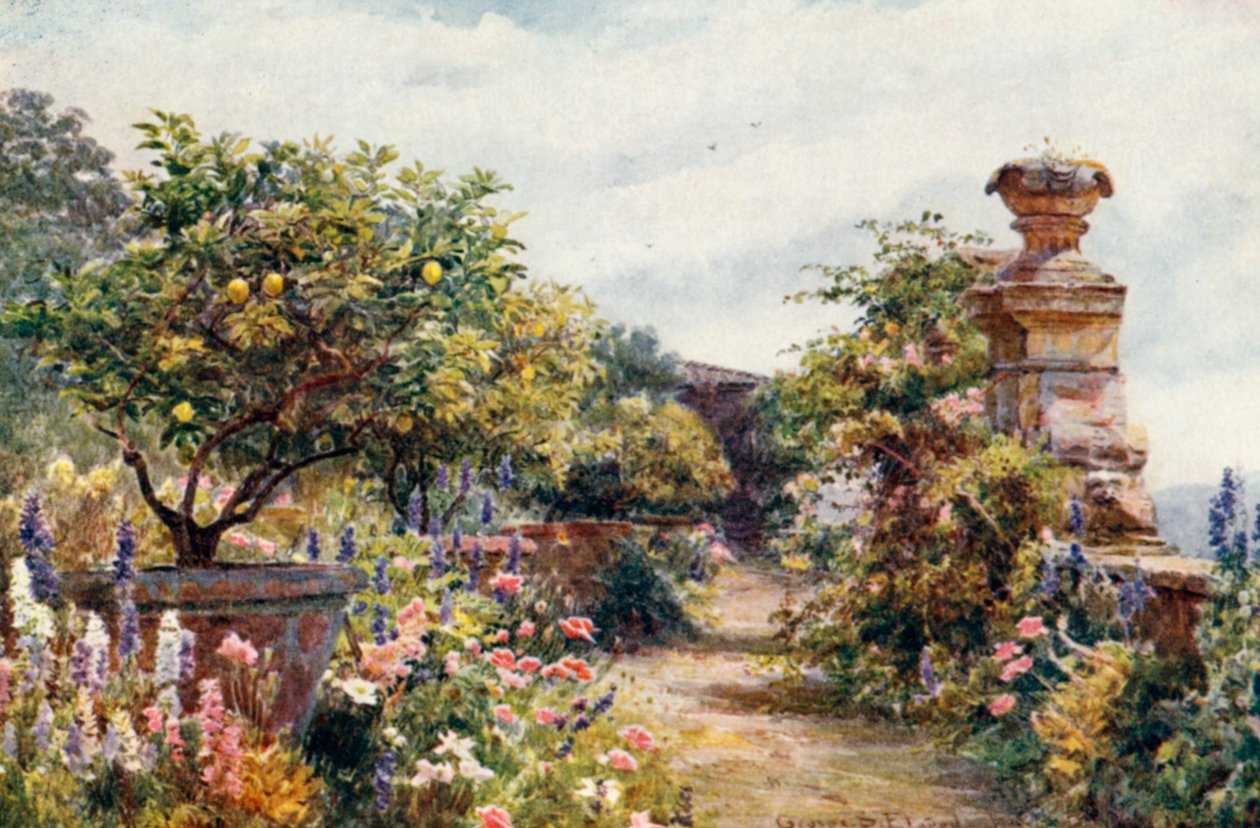 Naše toskánská zahrada (barevná litografie) od George Samuel Elgood