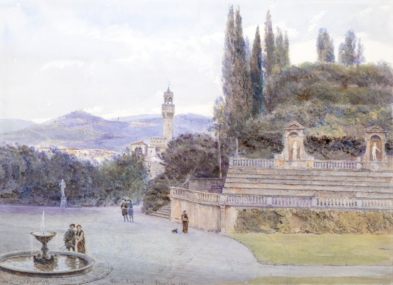 Zahrady Boboli, palác Pitti, Florencie od George Samuel Elgood