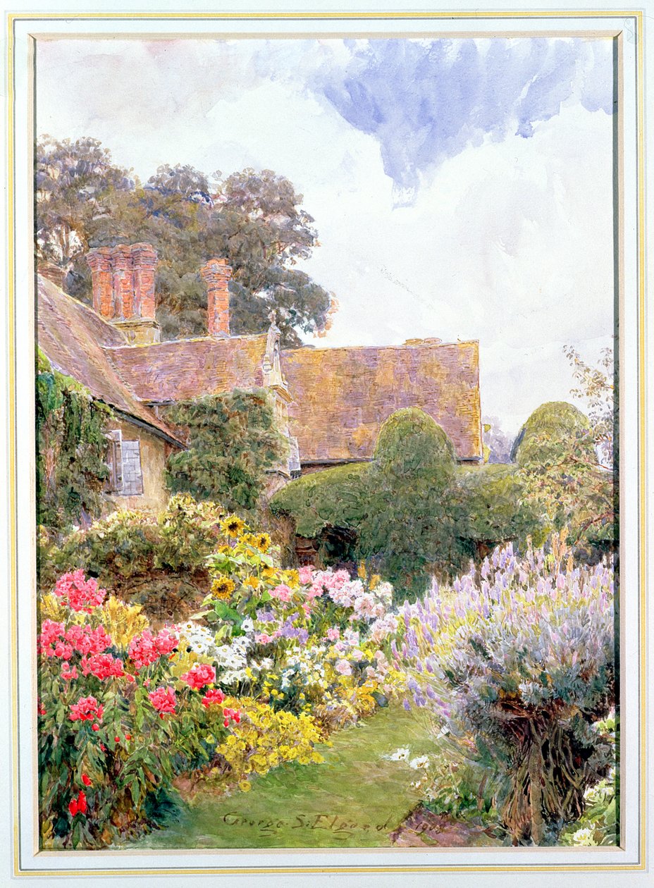 The Gardens of the Manor House, Cleeve Prior, Worcestershire od George Samuel Elgood