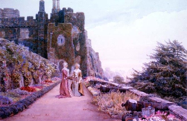 Terasa na zámku Berkeley, Gloucestershire od George Samuel Elgood