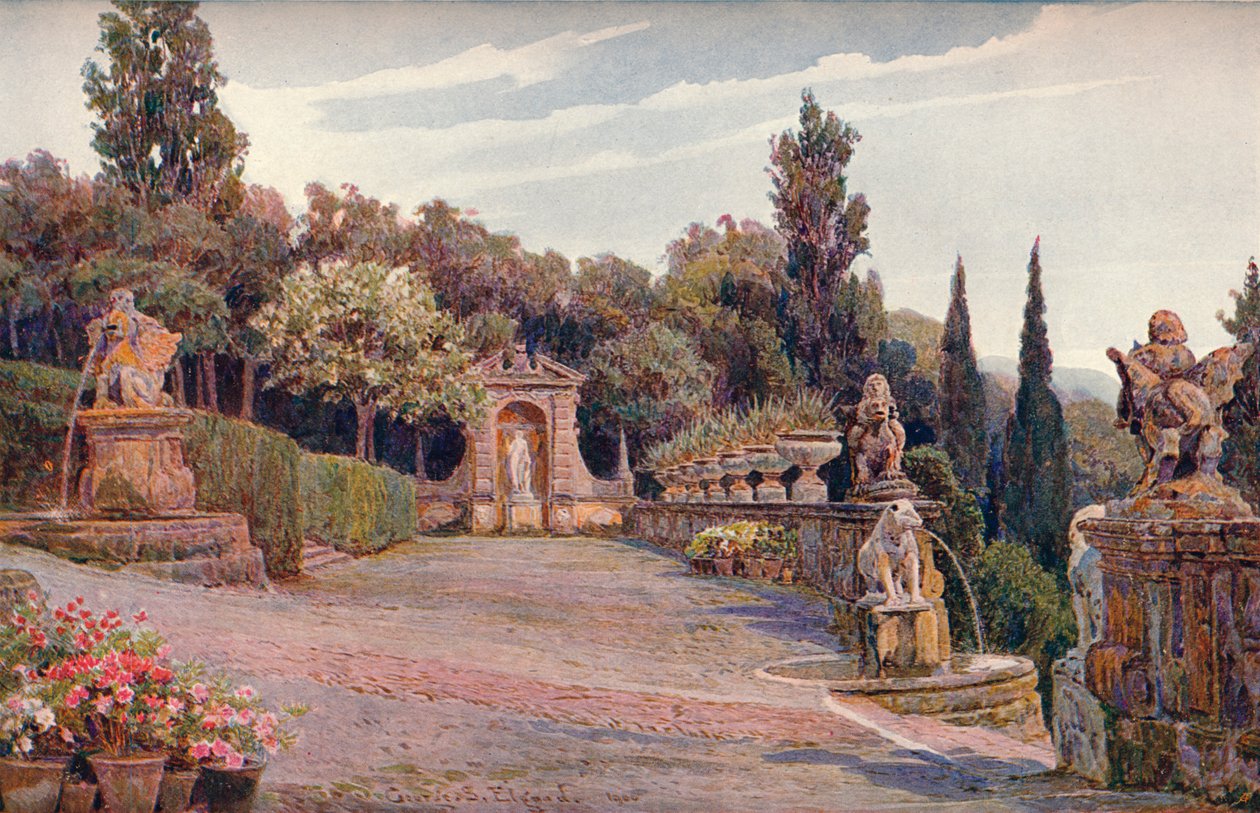Horní terasa, Villa Imperiale, Janov, 1900 od George Samuel Elgood