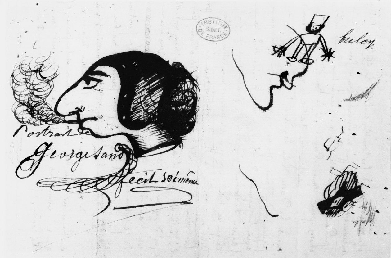 Kouření George Sand (1804-76) sama karikovala od George Sand