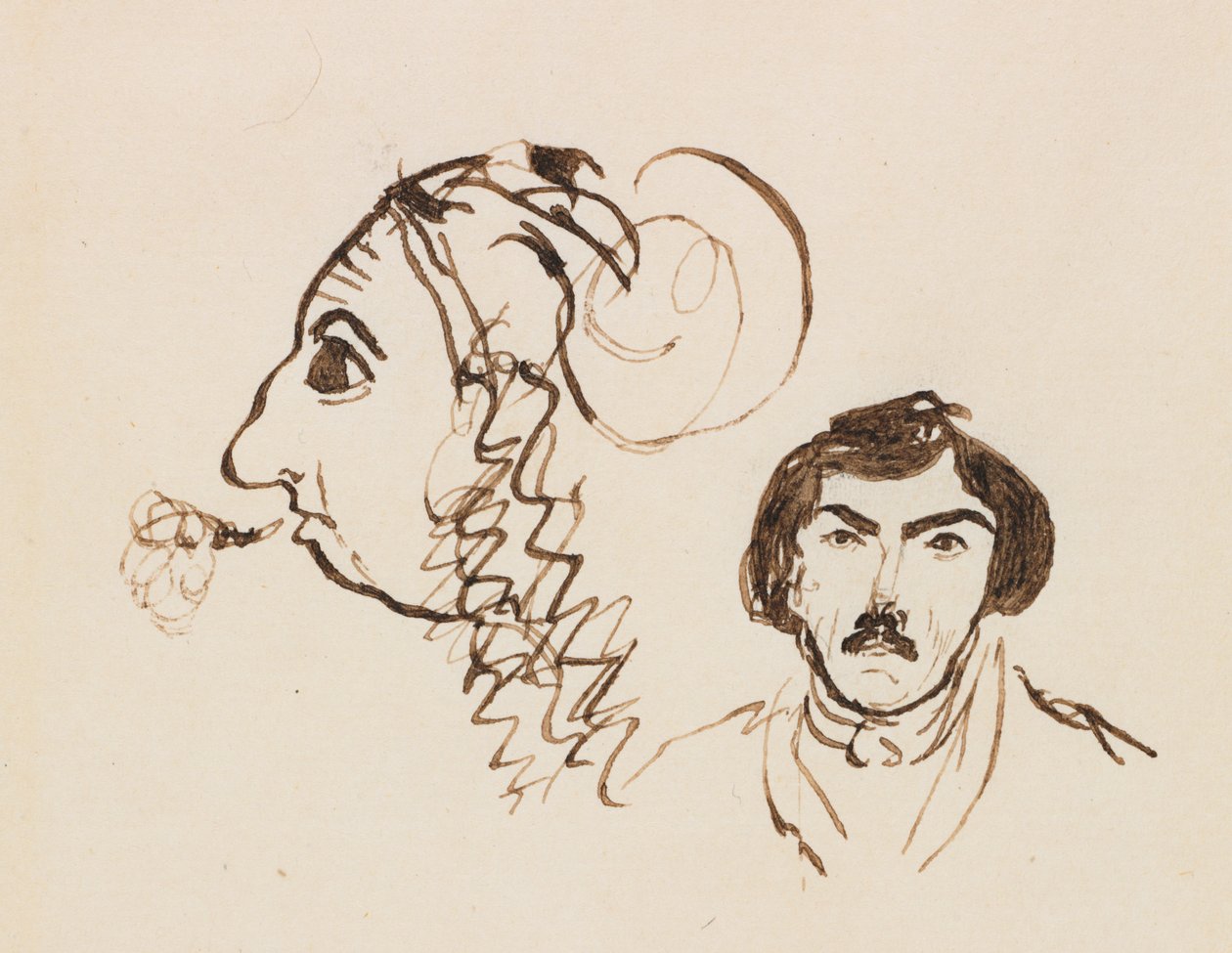 Autoportrét s portrétem Delacroixe od George Sand