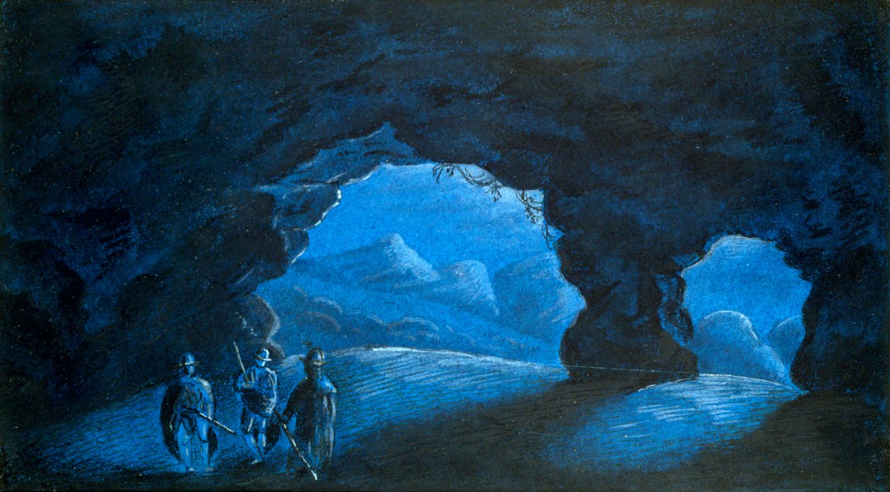 Tři lidé v jeskyni v horách, 1825 od George Sand