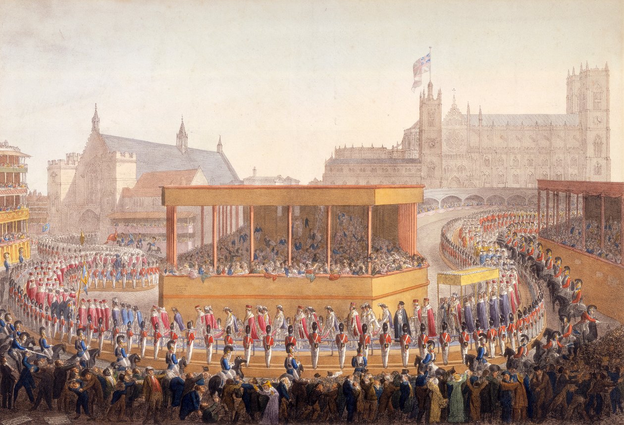 Korunovační průvod krále Jiřího IV., Westminster, Londýn, 10. července 1821 od George Scharf
