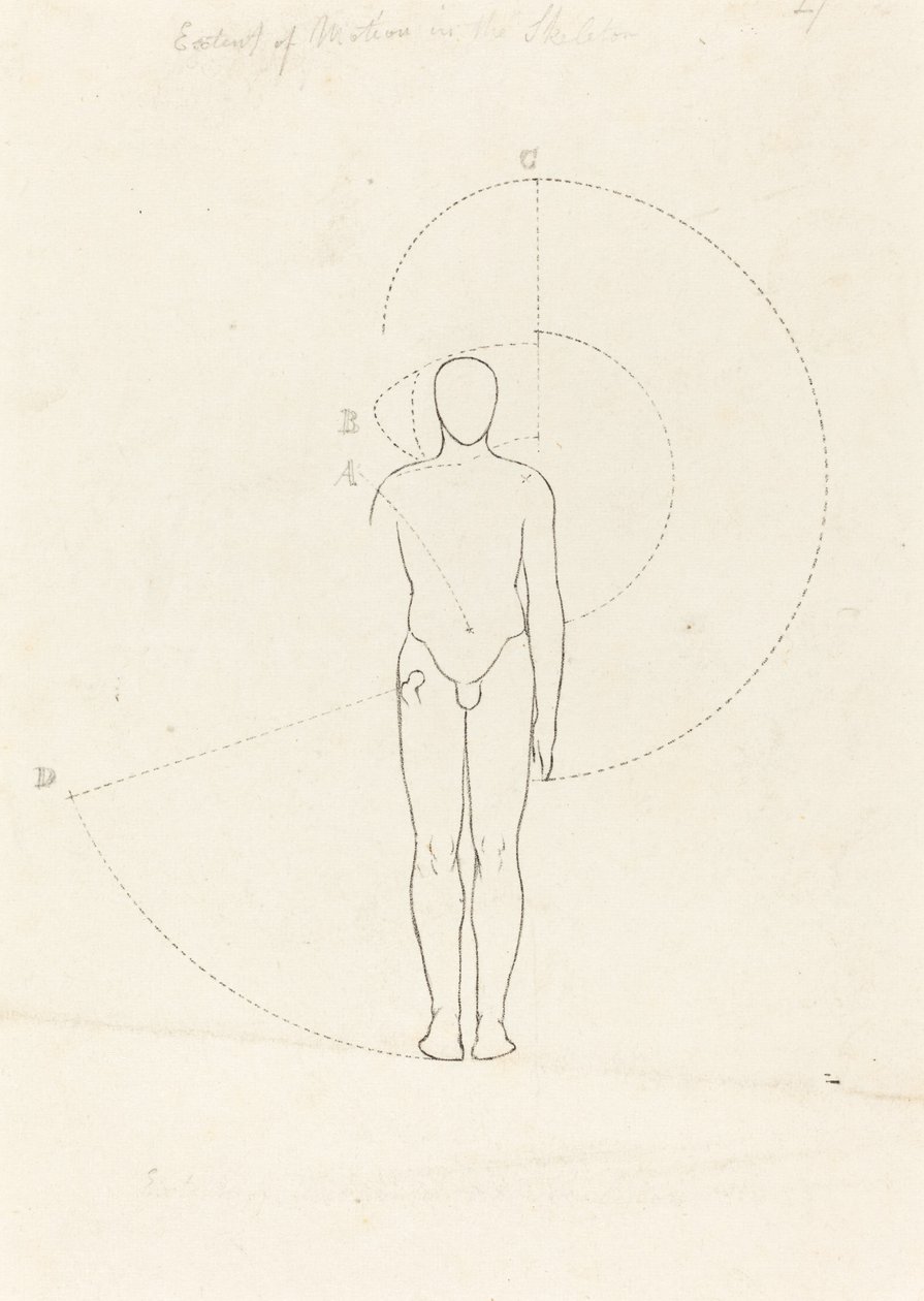 Rozsah pohybu, jedna postava od George Scharf after John Flaxman