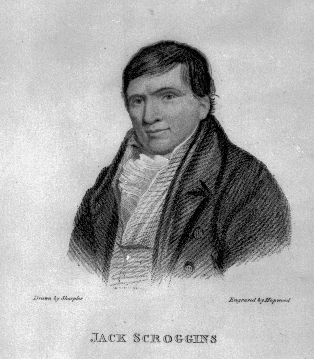 Jack Scroggins, vyrytý Hopwoodem od George Sharples