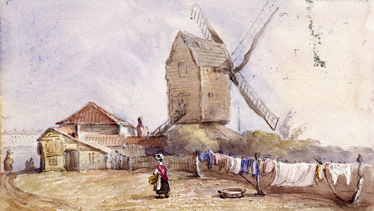 Větrný mlýn na Blackheath, Greenwich, Londýn, 1833 od George Shepheard