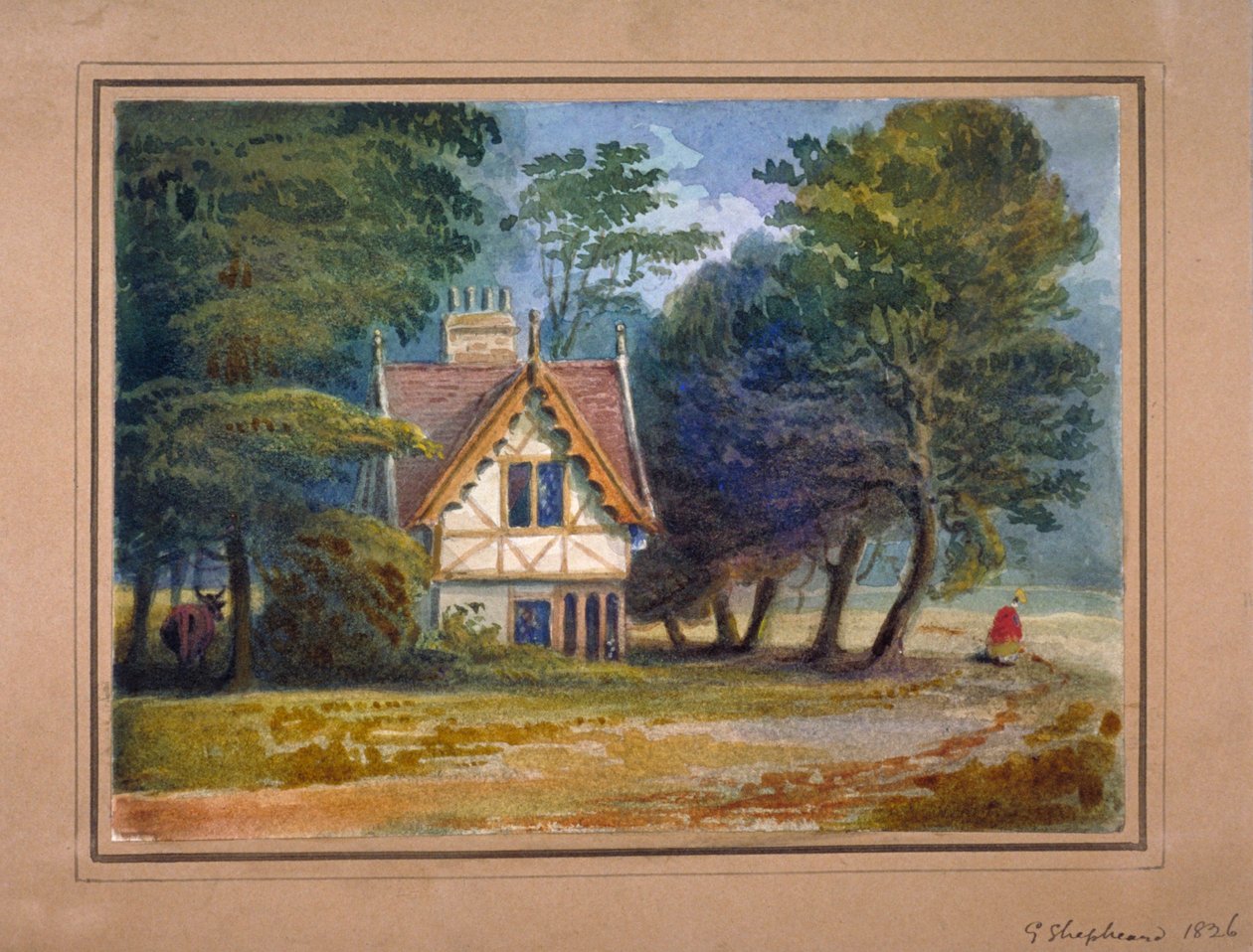 Pohled na chatu v Hyde Park, Londýn, 1826. od George Shepheard