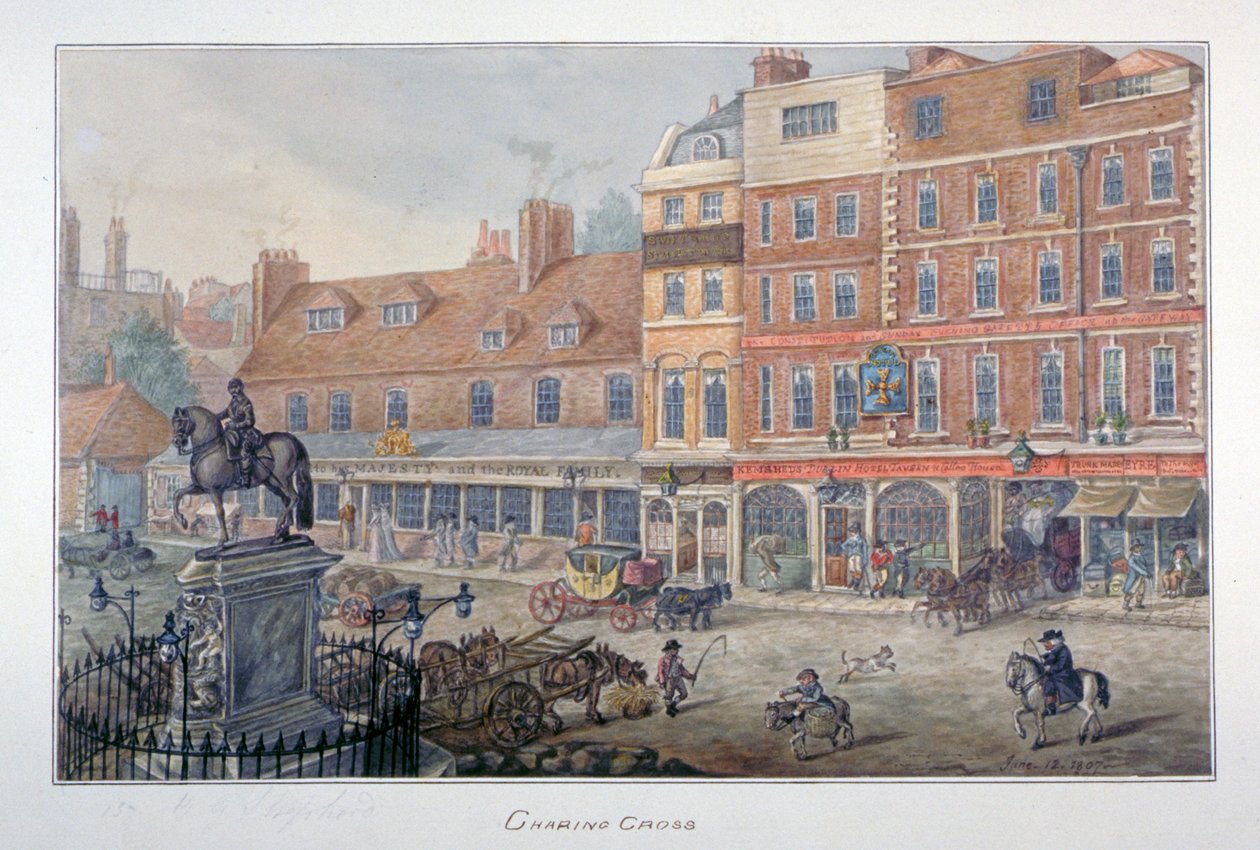 Charing Cross, Westminster, Londýn, 1807 od George Shepherd