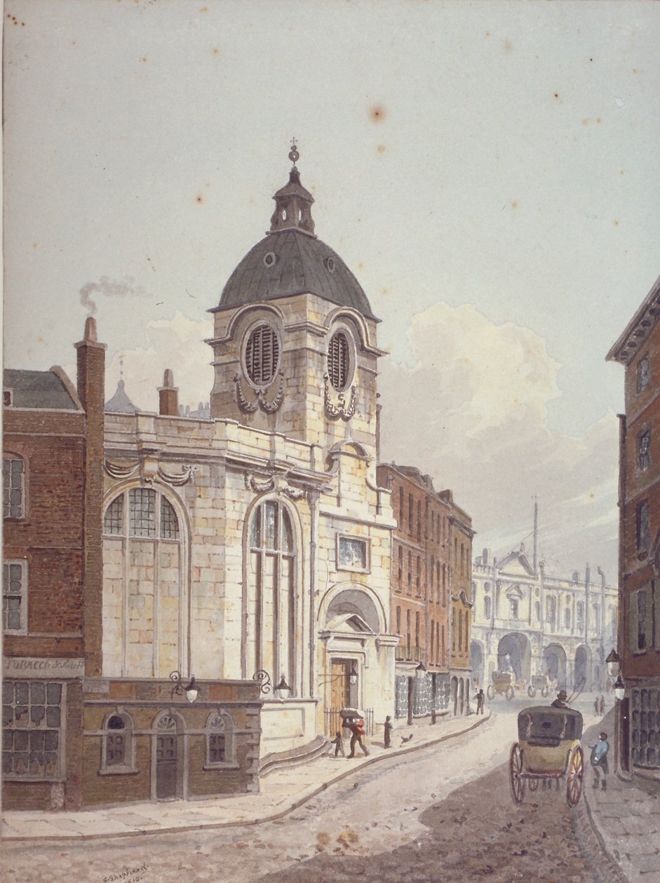 Kostel St Benet Fink, Threadneedle Street, City of London, 1810 od George Shepherd