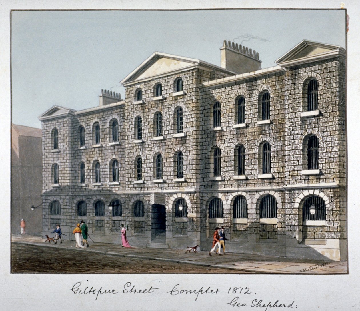 Giltspur Street Compter, City of London, 1812. od George Shepherd