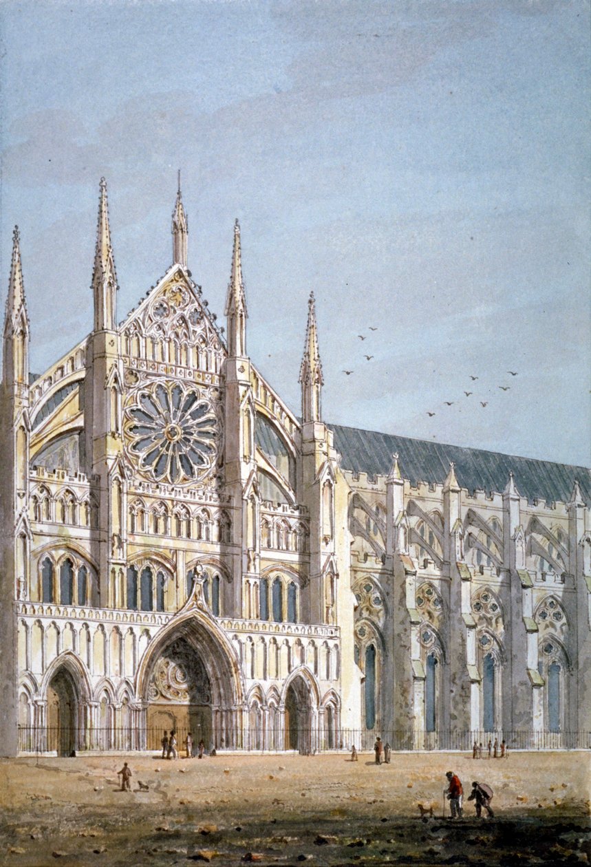 Severní dveře Westminsterského opatství, Londýn, c1810. od George Shepherd