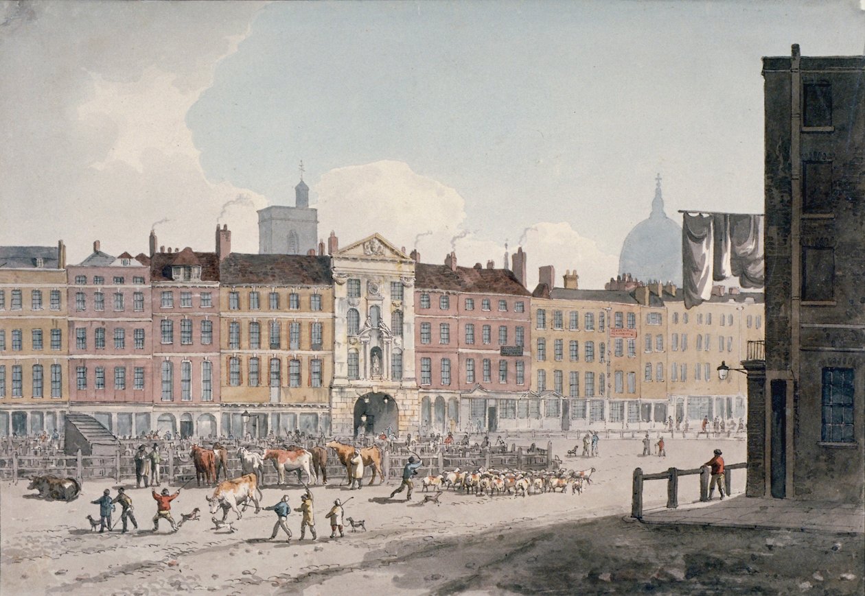 Smithfield Market, City of London, 1810. od George Shepherd