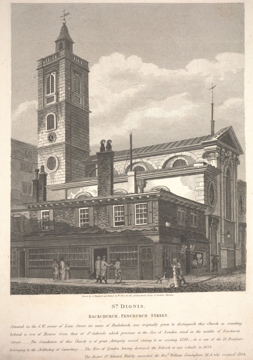 St. Dionis, Backchurch, Fenchurch Street, rytý William Wise od George Shepherd
