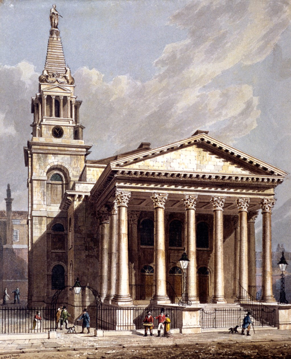 St George, Bloomsbury, Holborn, Londýn, 1811 od George Shepherd