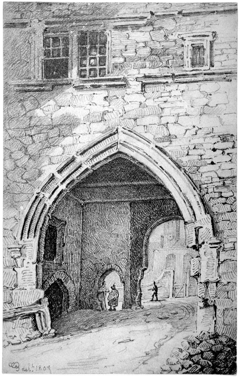 Pohled na bránu krále Jana v opatství St Saviour, Bermondsey, Londýn, 1807. od George Shepherd
