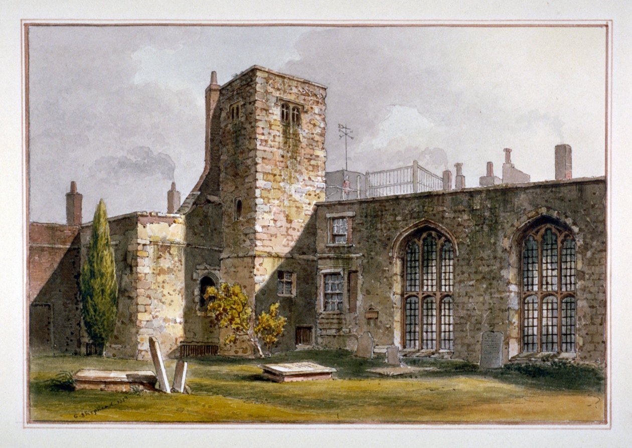 Pohled na kapli Savoy, palác Savoy, Westminster, 1819 od George Shepherd
