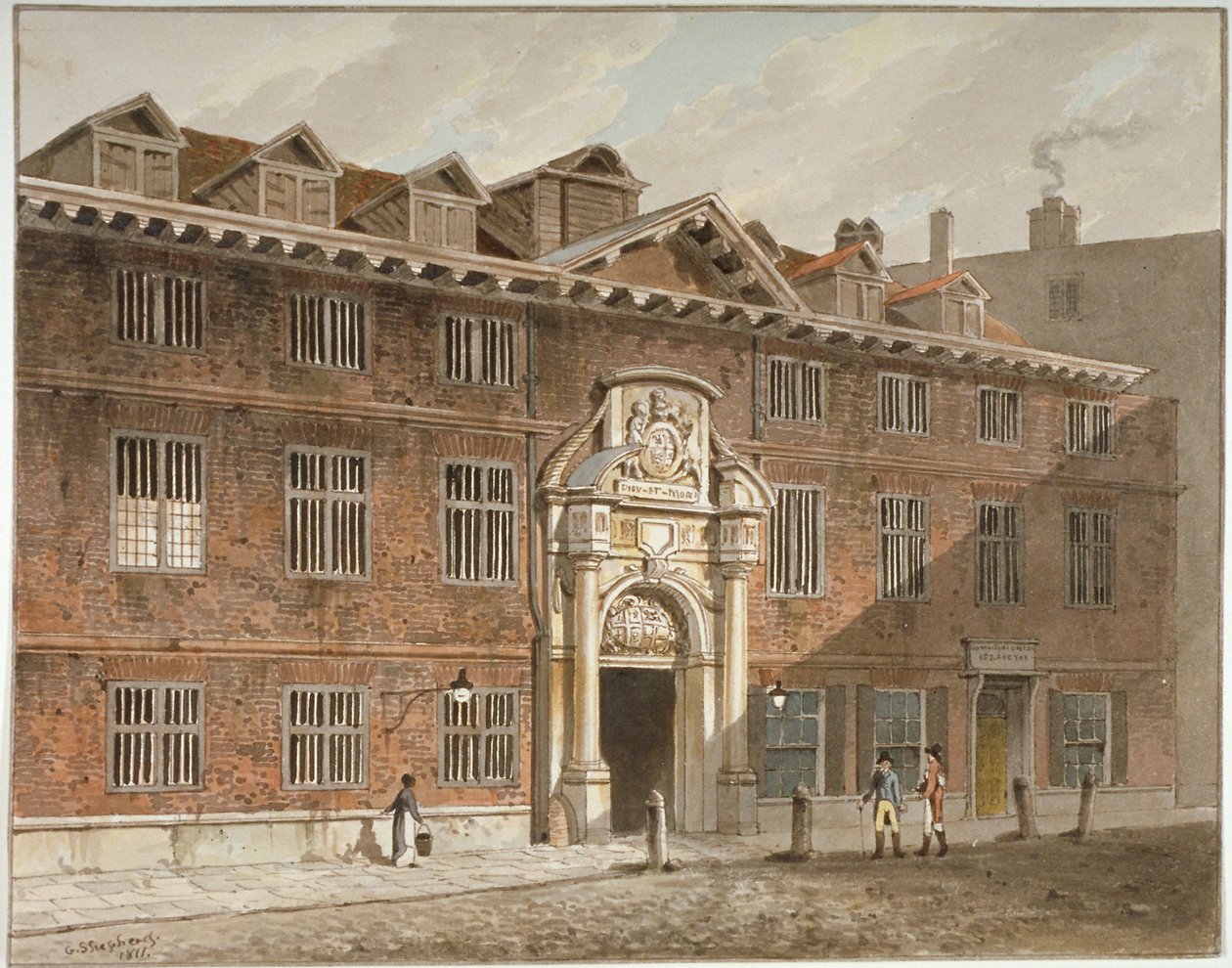 Západní fronta Blackwell Hall, King Street, City of London, 1811. od George Shepherd