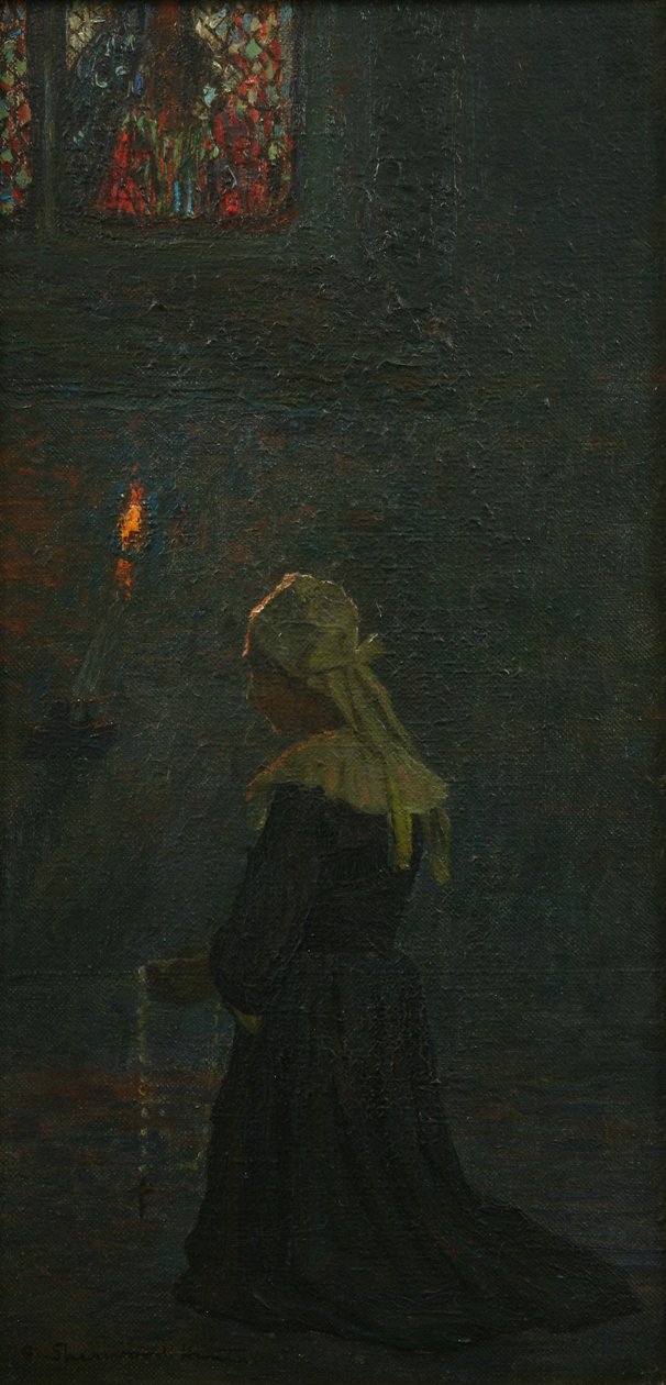 Při modlitbě (Pont Aven), 1905 od George Sherwood Hunter