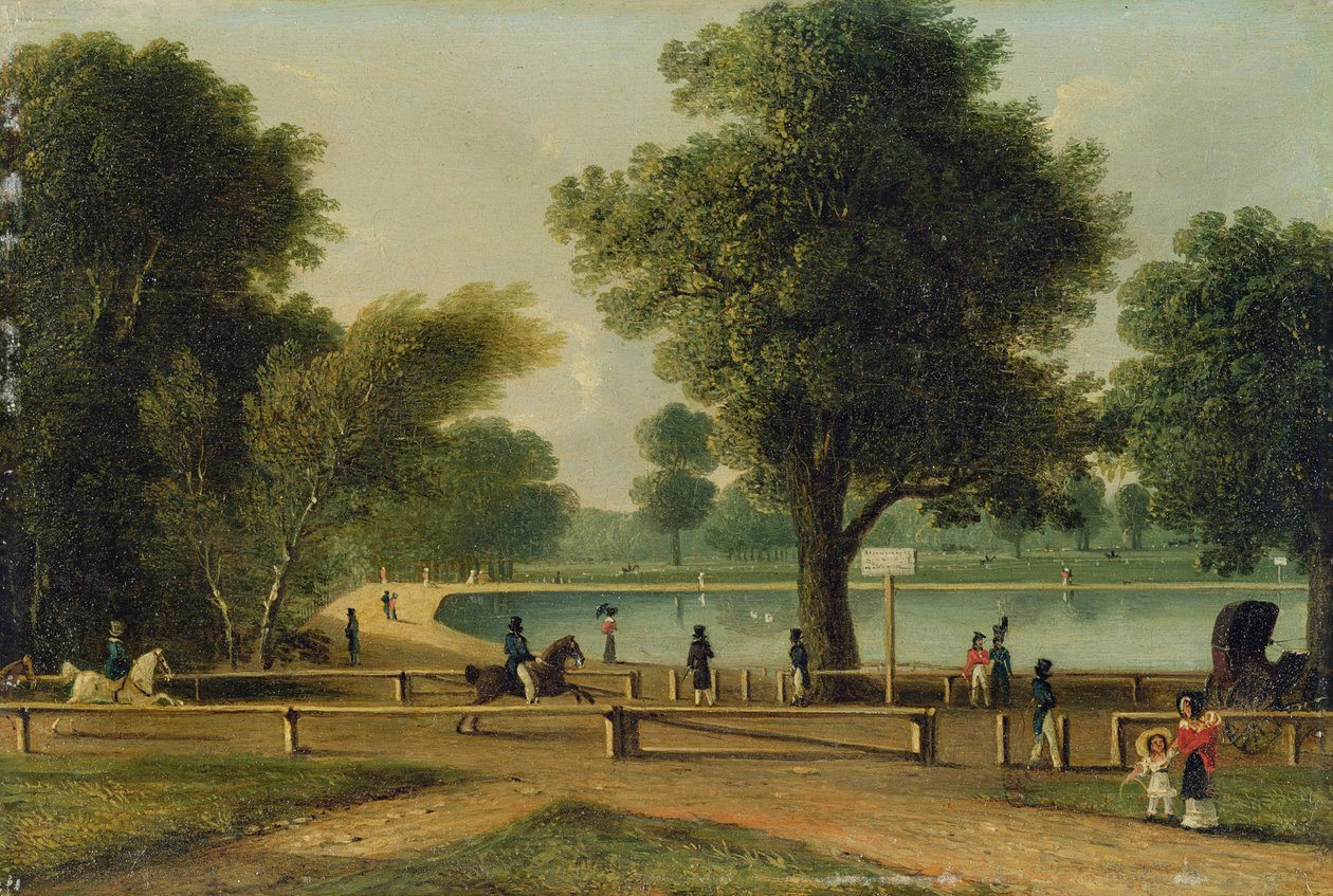 The Serpentine, Hyde Park (olej na panelu) od George Sidney (attr. to) Shepherd