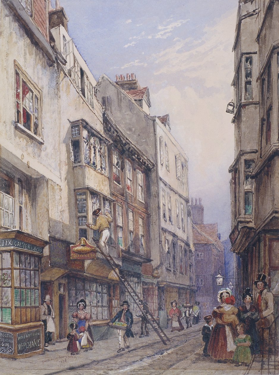 Bell Yard poblíž Chancery Lane, Londýn, 1835 od George Sidney Shepherd