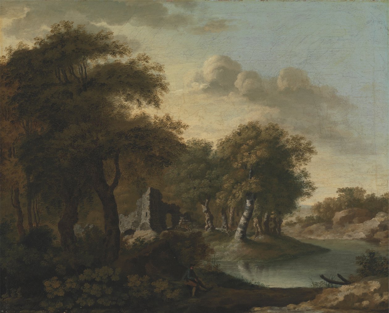 Pohled poblíž Arundel, Sussex, s Ruins by Water od George Smith
