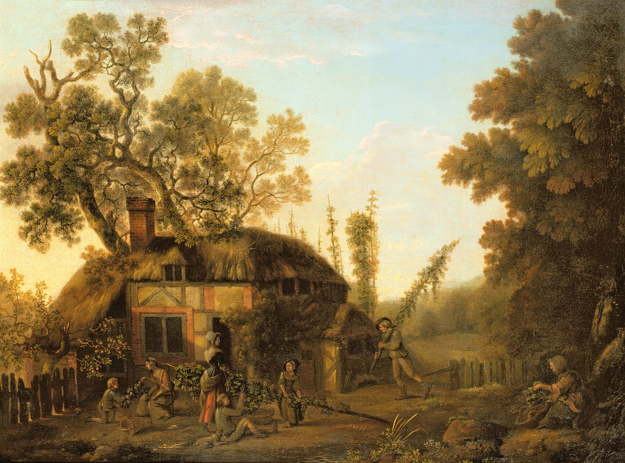 Sbírání chmele, kolem 1760 od George Smith