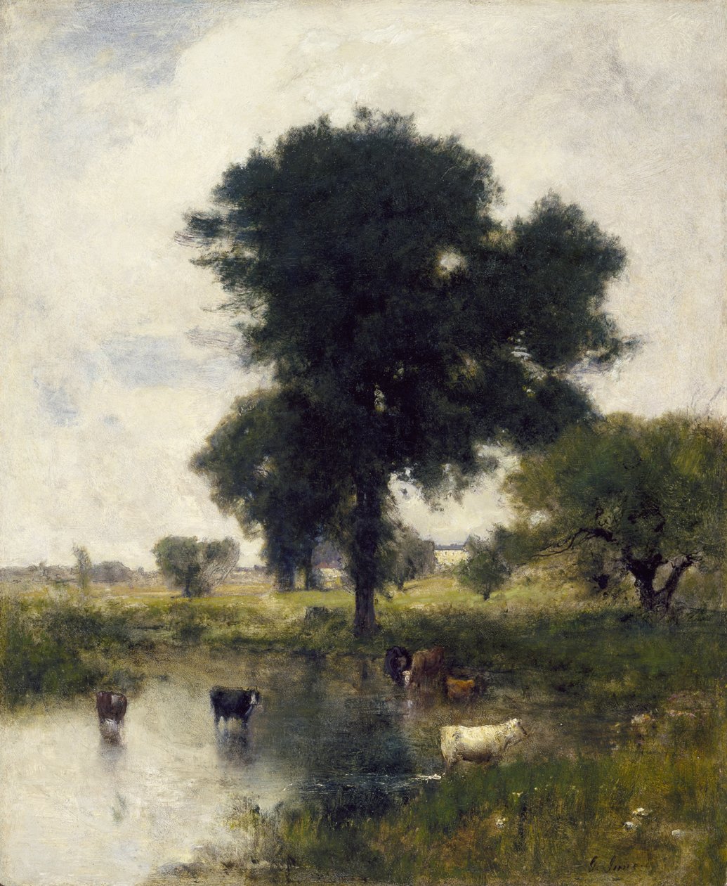 Dobytek v bazénu (Letní krajina), 1880 od George Snr. Inness