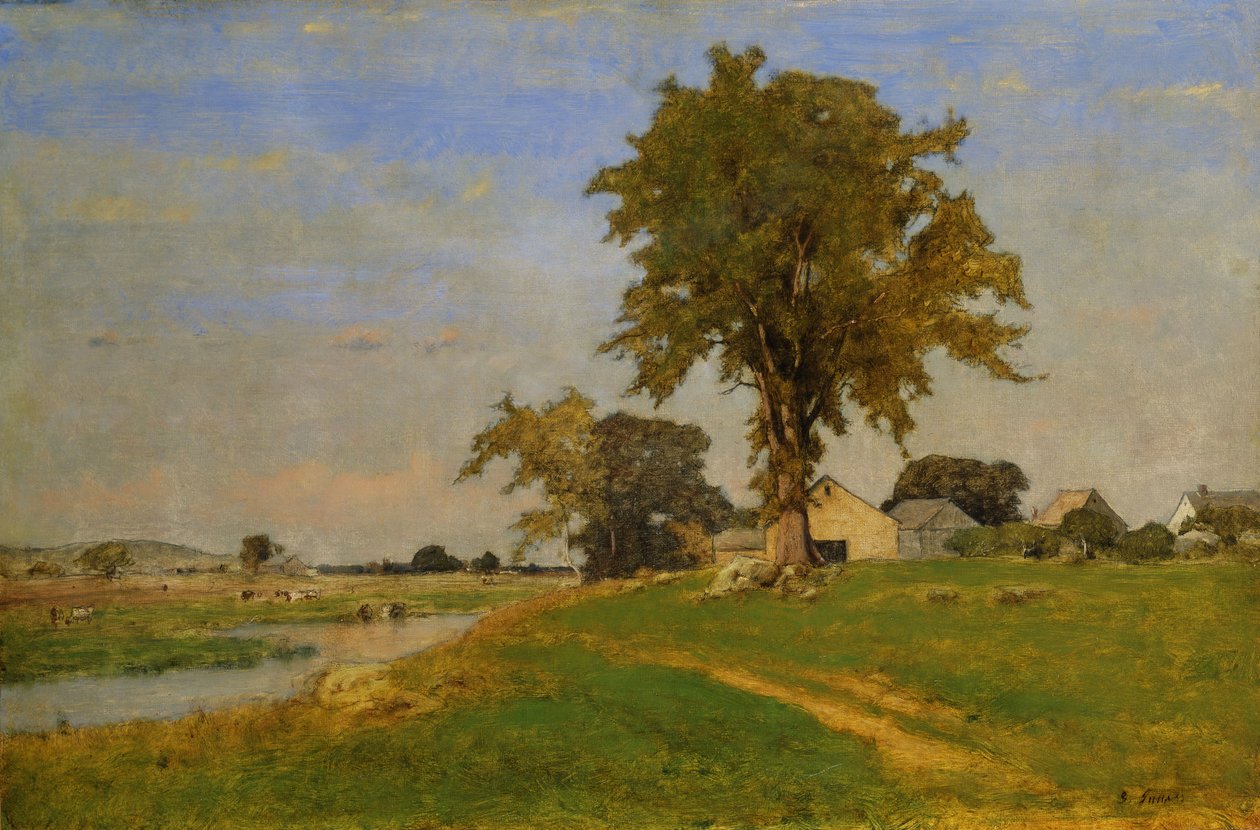 Starý jilm v Medfieldu, 1860 od George Snr. Inness